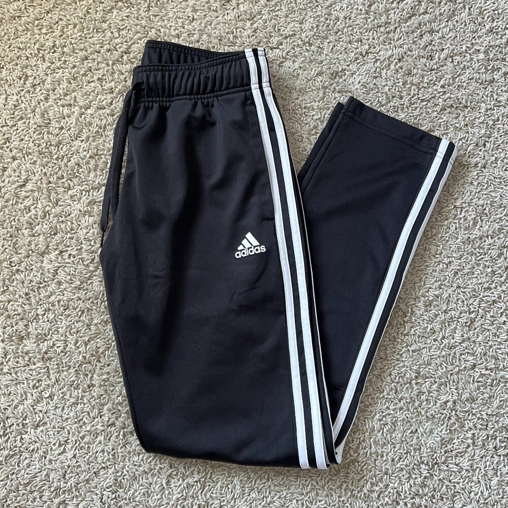 Adidas Warmup Track Pants Black White Stripes Size S